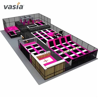 Parco giochi al coperto con trampolino